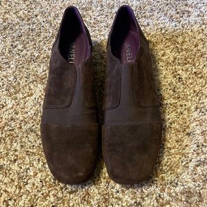 Women’s Vaneli brown suede slip on shoes
